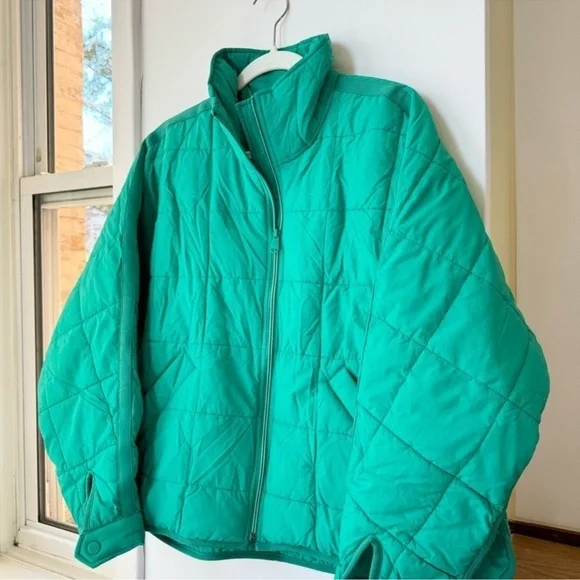 NWT Free People Pippa Packable Puffer Jacket Green Medium - Picture 5 of 10